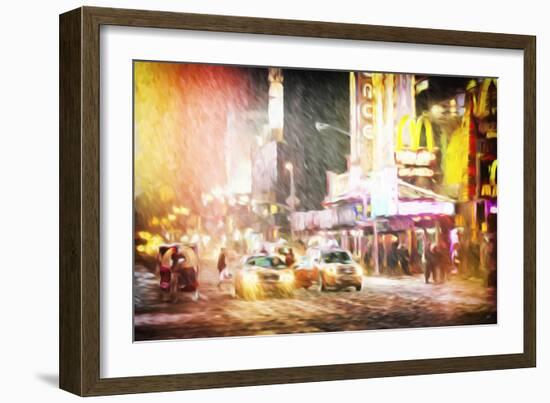 Snow Storm in Manhattan II - In the Style of Oil Painting-Philippe Hugonnard-Framed Giclee Print
