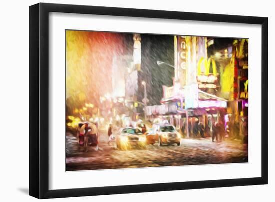 Snow Storm in Manhattan II - In the Style of Oil Painting-Philippe Hugonnard-Framed Giclee Print