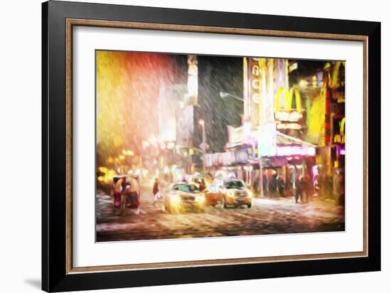 Snow Storm in Manhattan II - In the Style of Oil Painting-Philippe Hugonnard-Framed Giclee Print