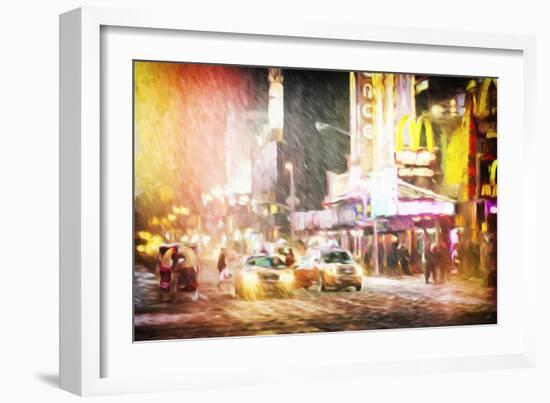 Snow Storm in Manhattan II - In the Style of Oil Painting-Philippe Hugonnard-Framed Giclee Print