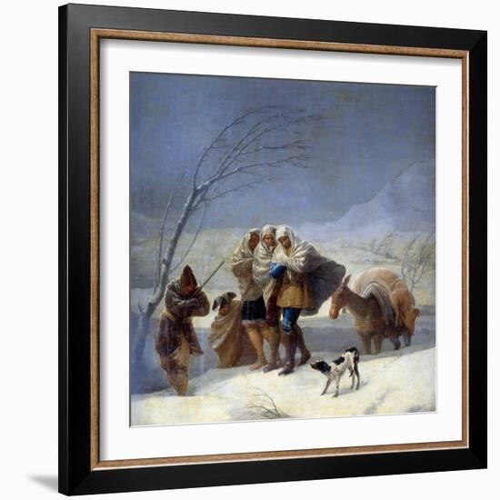 Snow Storm or Winter, 1786 (Oil on Canvas)-Francisco Jose de Goya y Lucientes-Framed Giclee Print