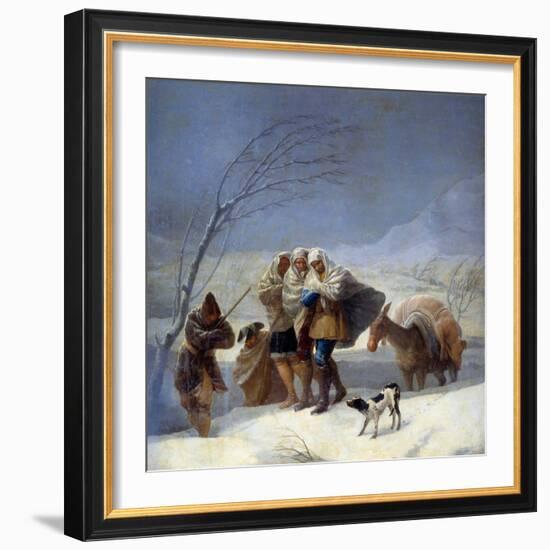 Snow Storm or Winter, 1786 (Oil on Canvas)-Francisco Jose de Goya y Lucientes-Framed Giclee Print
