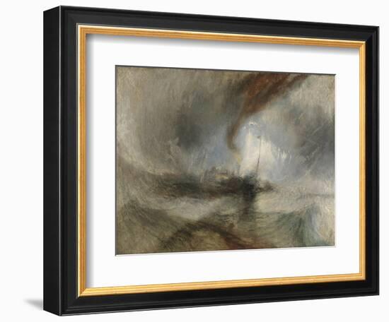 Snow Storm - Steam-Boat Off a Harbour's Mouth-J. M. W. Turner-Framed Giclee Print