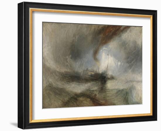 Snow Storm - Steam-Boat Off a Harbour's Mouth-J. M. W. Turner-Framed Premium Giclee Print
