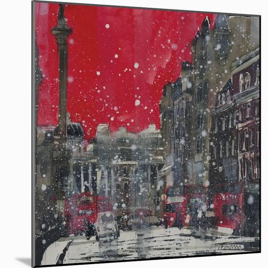 Snow Storm Towards Trafalgar Square-Susan Brown-Mounted Giclee Print