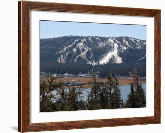 Snow Summit Ski Area in Big Bear Lake, California, Struggles to Make Artificial Snow-Adrienne Helitzer-Framed Photographic Print