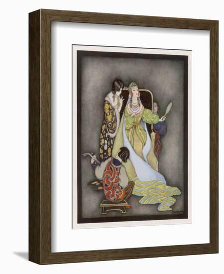 Snow White and the Seven Dwarfs (Grimm) the Queen and Her Magic Mirror-Jennie Harbour-Framed Art Print