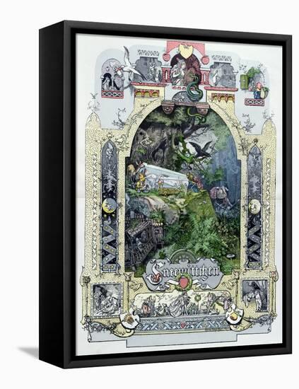 Snow White in Her Glass Coffer, c.1880-null-Framed Premier Image Canvas