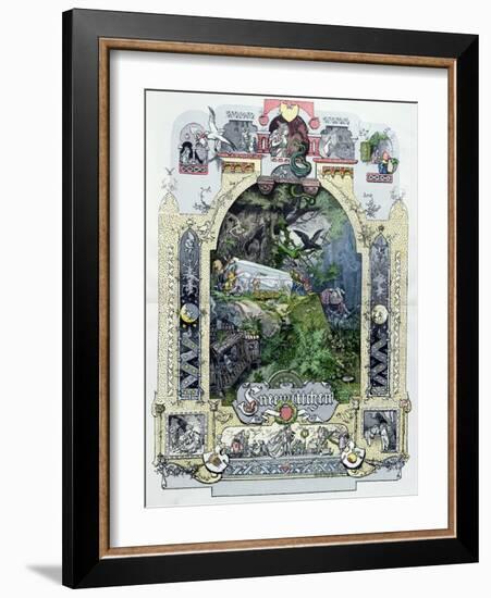 Snow White in Her Glass Coffer, c.1880-null-Framed Giclee Print