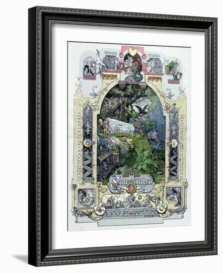 Snow White in Her Glass Coffer, c.1880-null-Framed Giclee Print