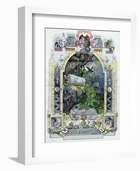 Snow White in Her Glass Coffer, c.1880-null-Framed Giclee Print