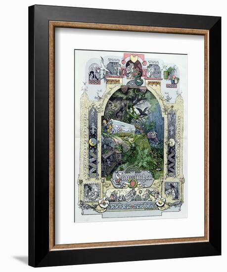 Snow White in Her Glass Coffer, c.1880-null-Framed Premium Giclee Print