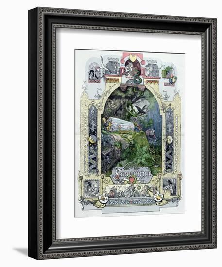 Snow White in Her Glass Coffer, c.1880-null-Framed Premium Giclee Print