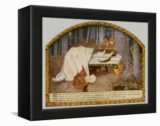 Snow White in Her Glass Coffin is Mourned by the Dwarfs-Marianne Stokes-Framed Premier Image Canvas