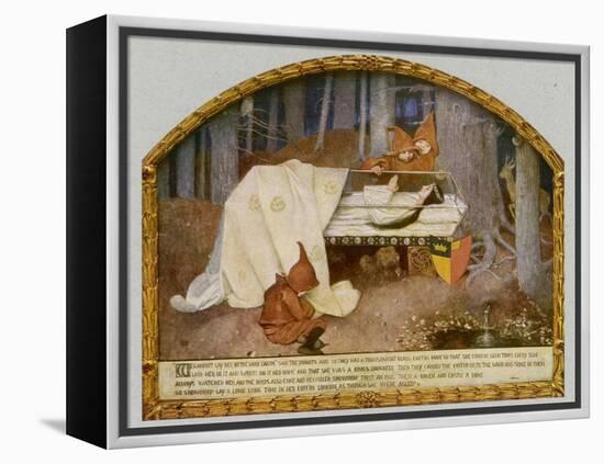Snow White in Her Glass Coffin is Mourned by the Dwarfs-Marianne Stokes-Framed Premier Image Canvas