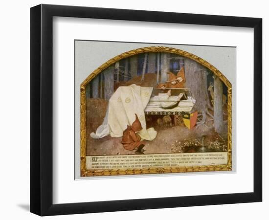 Snow White in Her Glass Coffin is Mourned by the Dwarfs-Marianne Stokes-Framed Photographic Print