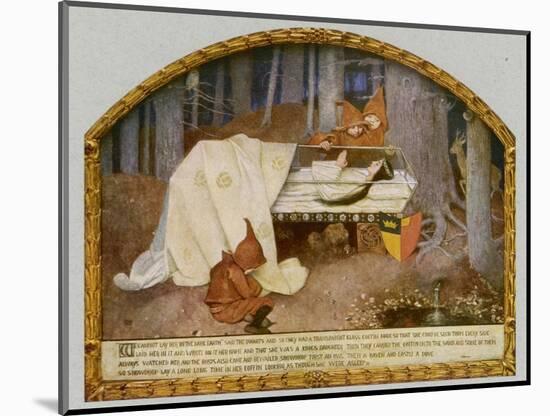 Snow White in Her Glass Coffin is Mourned by the Dwarfs-Marianne Stokes-Mounted Photographic Print