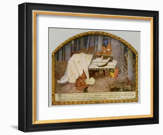 Snow White in Her Glass Coffin is Mourned by the Dwarfs-Marianne Stokes-Framed Photographic Print