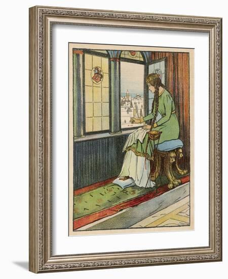 Snow White's Mother Pricks Her Finger-Willy Planck-Framed Art Print