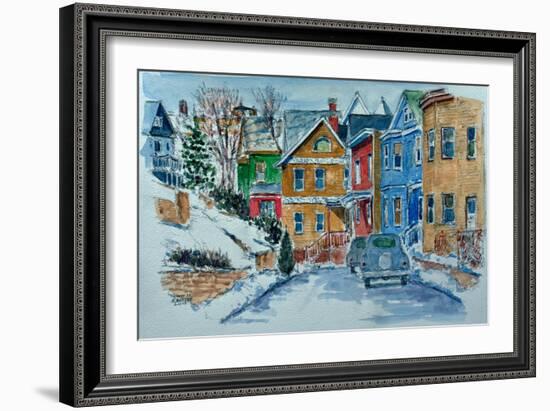 Snow, Wright St., Stapleton-Anthony Butera-Framed Giclee Print