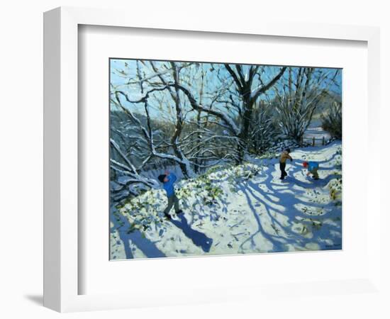 Snowball Fight, Derbyshire-Andrew Macara-Framed Giclee Print