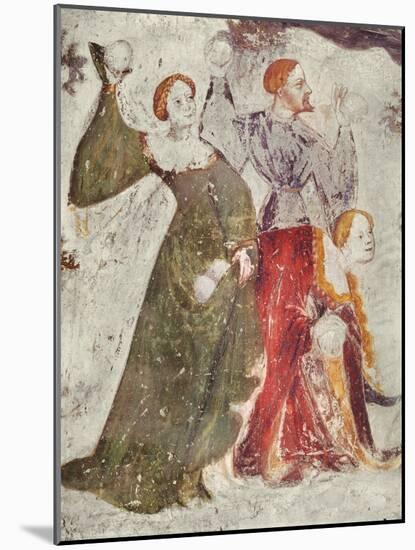 Snowball Fight outside a Castle, C.1400 (Detail of 75562)-Italian School-Mounted Giclee Print