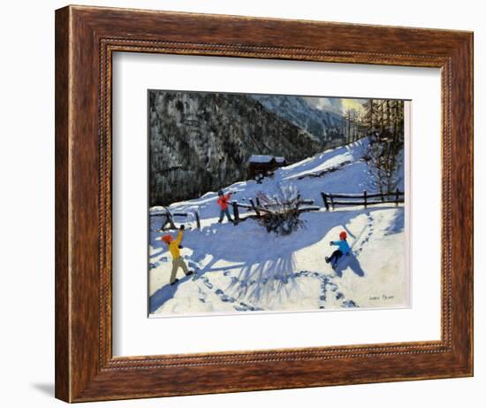 Snowballers, Zermatt-Andrew Macara-Framed Giclee Print