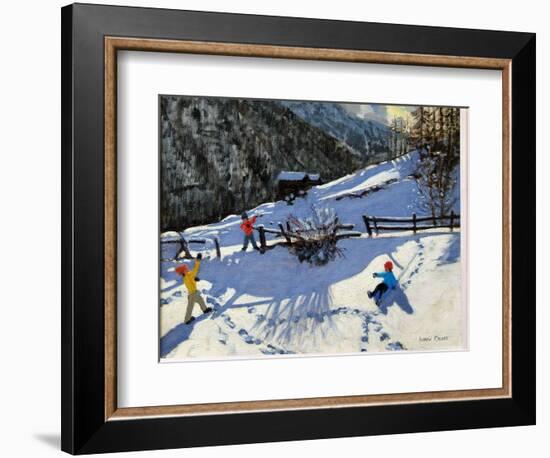 Snowballers, Zermatt-Andrew Macara-Framed Giclee Print