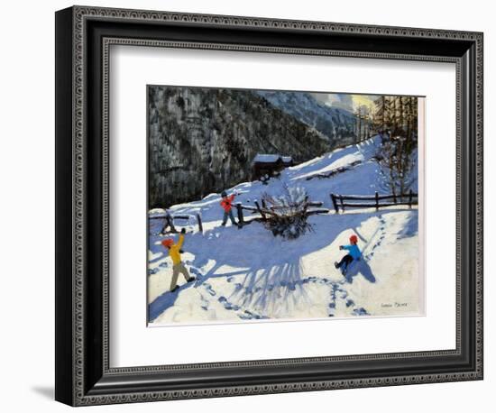 Snowballers, Zermatt-Andrew Macara-Framed Giclee Print