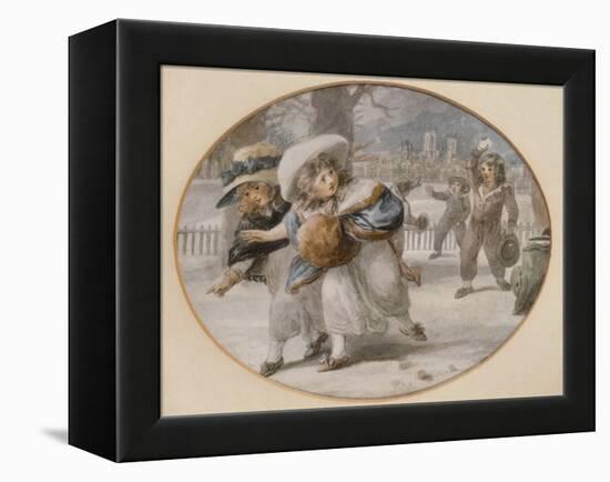 Snowballing, 18Th Century-William Hamilton-Framed Premier Image Canvas