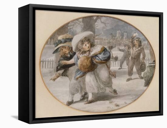 Snowballing, 18Th Century-William Hamilton-Framed Premier Image Canvas