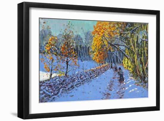 Snowballing, Allestree Park, Derby, 2014-Andrew Macara-Framed Giclee Print