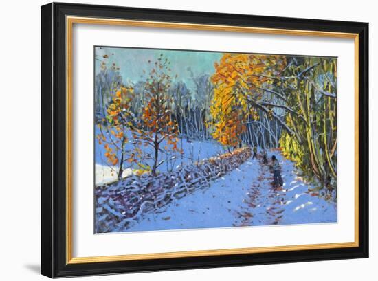 Snowballing, Allestree Park, Derby, 2014-Andrew Macara-Framed Giclee Print