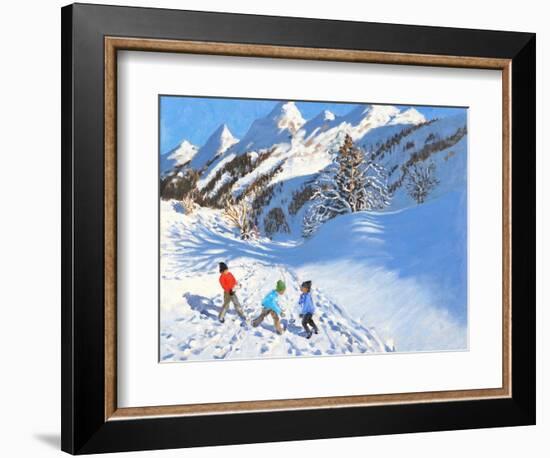 Snowballing, La Clusaz, France-Andrew Macara-Framed Giclee Print