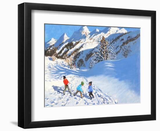 Snowballing, La Clusaz, France-Andrew Macara-Framed Giclee Print