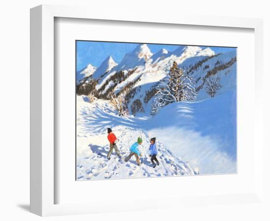 Snowballing, La Clusaz, France-Andrew Macara-Framed Giclee Print