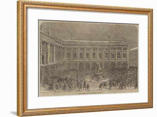 Snowballing Upon the Liverpool Exchange-null-Framed Giclee Print