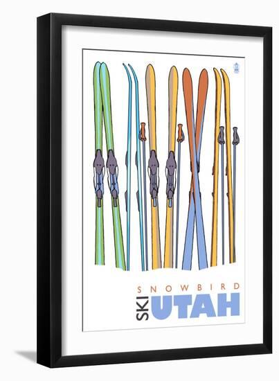 Snowbird, Utah, Skis in the Snow-Lantern Press-Framed Art Print