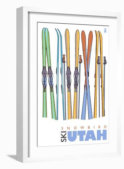 Snowbird, Utah, Skis in the Snow-Lantern Press-Framed Art Print