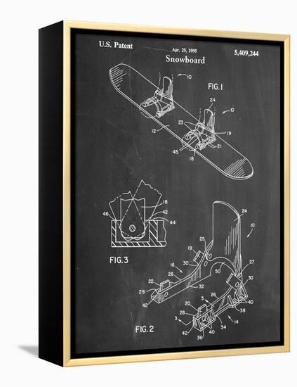 Snowboard Patent-null-Framed Stretched Canvas