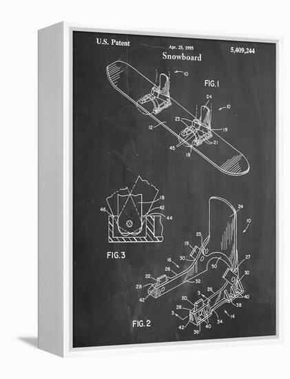 Snowboard Patent-null-Framed Stretched Canvas