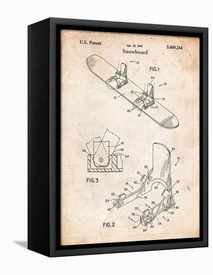 Snowboard Patent-Cole Borders-Framed Stretched Canvas