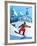 Snowboard Winter Resort-Nikola Knezevic-Framed Art Print