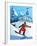 Snowboard Winter Resort-Nikola Knezevic-Framed Art Print