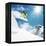 Snowboarder At Jump Inhigh Mountains At Sunny Day-dellm60-Framed Premier Image Canvas