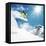 Snowboarder At Jump Inhigh Mountains At Sunny Day-dellm60-Framed Premier Image Canvas