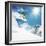 Snowboarder At Jump Inhigh Mountains At Sunny Day-dellm60-Framed Photographic Print