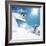 Snowboarder At Jump Inhigh Mountains At Sunny Day-dellm60-Framed Photographic Print