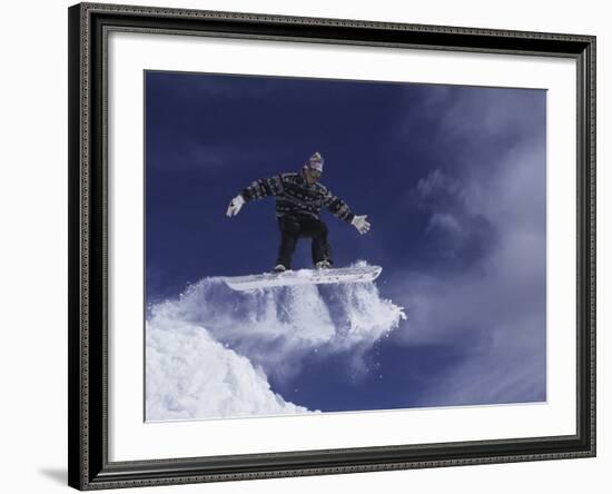 Snowboarder Flying Through the Air, USA-null-Framed Photographic Print