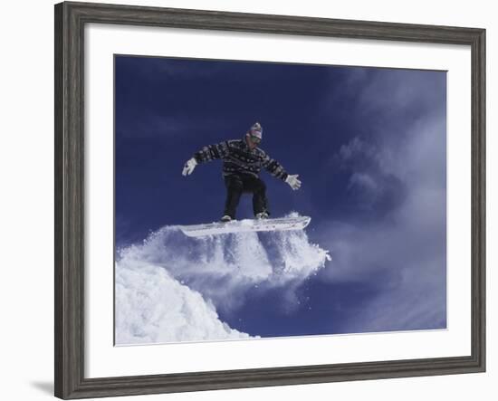 Snowboarder Flying Through the Air, USA-null-Framed Photographic Print